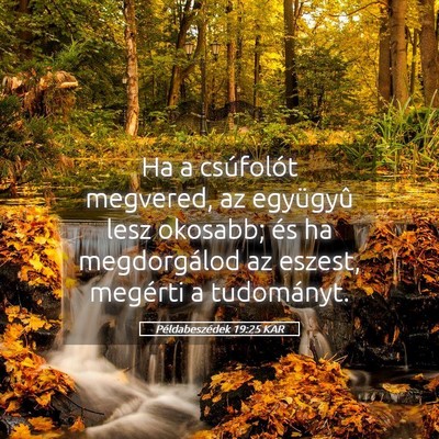 Picture 05 - Példabeszédek 19:25 KAR - Ha a csúfolót megvered, az együgyû lesz - Bible Verse Picture