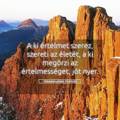 Picture 05 - Példabeszédek 19:8 KAR - A ki értelmet szerez, szereti az életét, a ki - Bible Verse Picture
