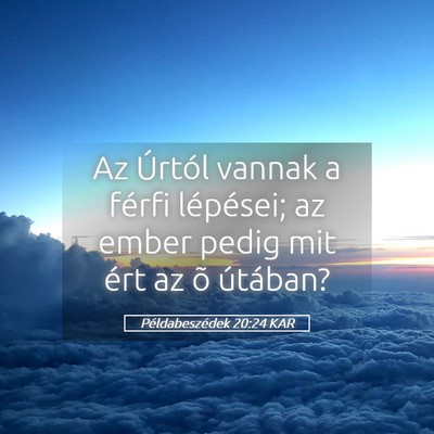 Picture 05 - Példabeszédek 20:24 KAR - Az Úrtól vannak a férfi lépései; az ember - Bible Verse Picture