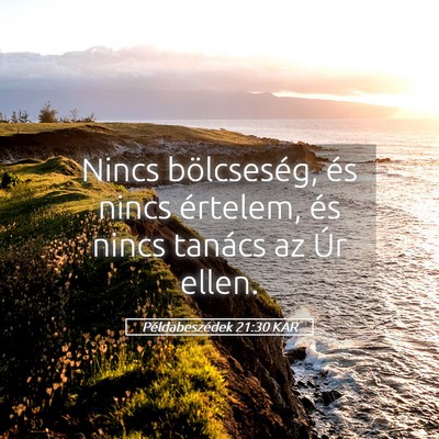 Picture 05 - Példabeszédek 21:30 KAR - Nincs bölcseség, és nincs értelem, és nincs - Bible Verse Picture