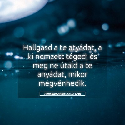 Picture 05 - Példabeszédek 23:22 KAR - Hallgasd a te atyádat, a ki nemzett téged; és - Bible Verse Picture