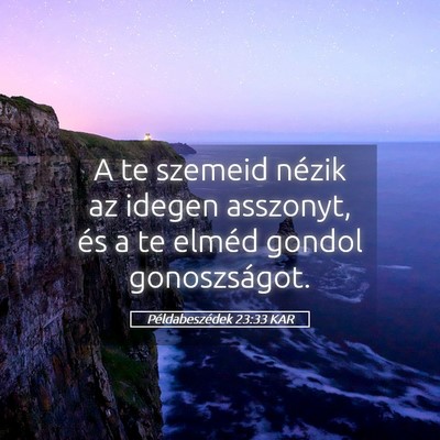 Picture 05 - Példabeszédek 23:33 KAR - A te szemeid nézik az idegen asszonyt, és a te - Bible Verse Picture