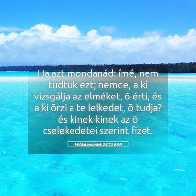 Picture 05 - Példabeszédek 24:12 KAR - Ha azt mondanád: ímé, nem tudtuk ezt; nemde, a - Bible Verse Picture