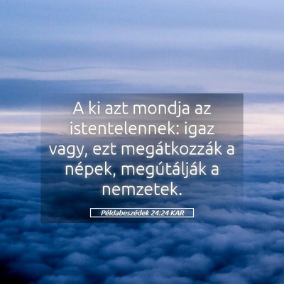 Picture 05 - Példabeszédek 24:24 KAR - A ki azt mondja az istentelennek: igaz vagy, ezt - Bible Verse Picture