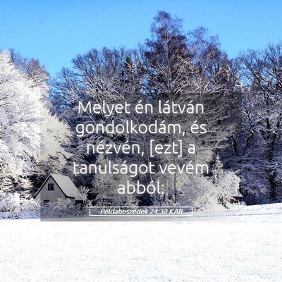 Picture 05 - Példabeszédek 24:32 KAR - Melyet én látván gondolkodám, és nézvén, - Bible Verse Picture