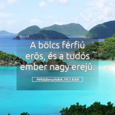 Picture 05 - Példabeszédek 24:5 KAR - A bölcs férfiú erõs, és a tudós ember nagy - Bible Verse Picture