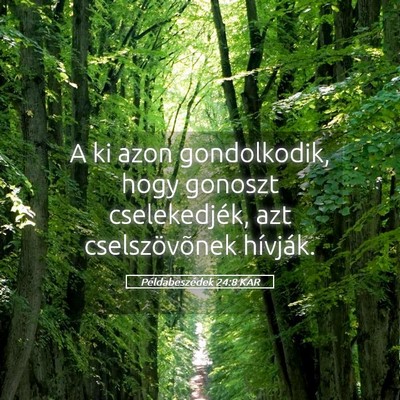Picture 05 - Példabeszédek 24:8 KAR - A ki azon gondolkodik, hogy gonoszt cselekedjék, - Bible Verse Picture