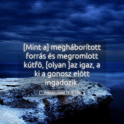 Picture 05 - Példabeszédek 25:26 KAR - [Mint a] megháborított forrás és megromlott - Bible Verse Picture