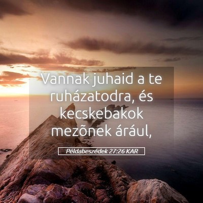 Picture 05 - Példabeszédek 27:26 KAR - Vannak juhaid a te ruházatodra, és kecskebakok - Bible Verse Picture