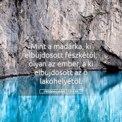 Picture 05 - Példabeszédek 27:8 KAR - Mint a madárka, ki elbujdosott fészkétõl, - Bible Verse Picture