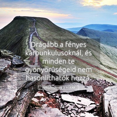 Picture 05 - Példabeszédek 3:15 KAR - Drágább a fényes kárbunkulusoknál, és - Bible Verse Picture