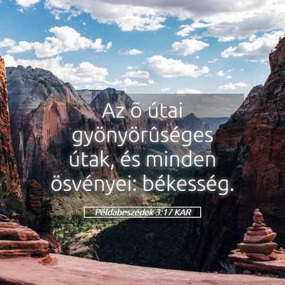 Picture 05 - Példabeszédek 3:17 KAR - Az õ útai gyönyörûséges útak, és minden - Bible Verse Picture