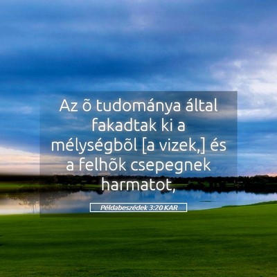 Picture 05 - Példabeszédek 3:20 KAR - Az õ tudománya által fakadtak ki a - Bible Verse Picture