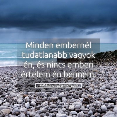 Picture 05 - Példabeszédek 30:2 KAR - Minden embernél tudatlanabb vagyok én, és - Bible Verse Picture