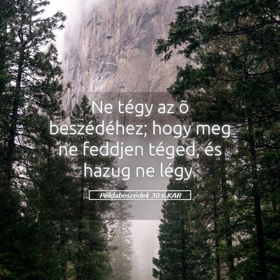 Picture 05 - Példabeszédek 30:6 KAR - Ne tégy az õ beszédéhez; hogy meg ne feddjen - Bible Verse Picture