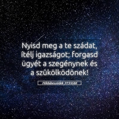 Picture 05 - Példabeszédek 31:9 KAR - Nyisd meg a te szádat, ítélj igazságot; - Bible Verse Picture