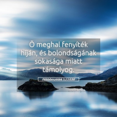 Picture 05 - Példabeszédek 5:23 KAR - Õ meghal fenyíték híján, és bolondságának - Bible Verse Picture