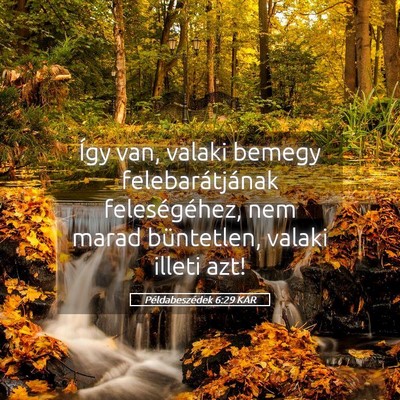 Picture 05 - Példabeszédek 6:29 KAR - Így van, valaki bemegy felebarátjának - Bible Verse Picture