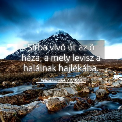 Picture 05 - Példabeszédek 7:27 KAR - Sírba vívõ út az õ háza, a mely levisz a - Bible Verse Picture