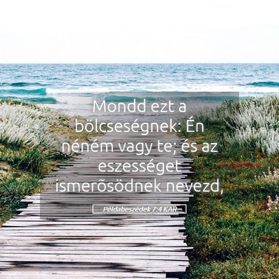 Picture 05 - Példabeszédek 7:4 KAR - Mondd ezt a bölcseségnek: Én néném vagy te; - Bible Verse Picture