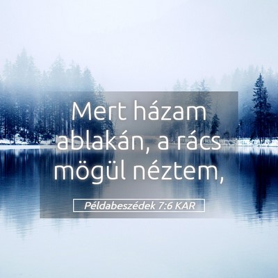 Picture 05 - Példabeszédek 7:6 KAR - Mert házam ablakán, a rács mögül - Bible Verse Picture