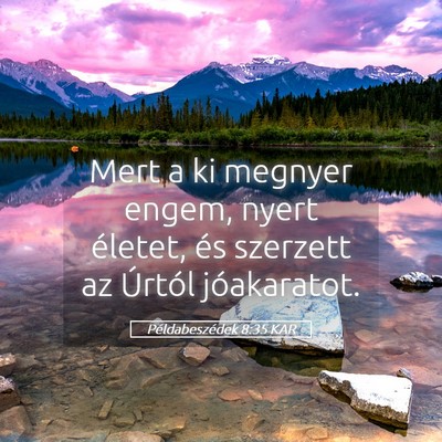 Picture 05 - Példabeszédek 8:35 KAR - Mert a ki megnyer engem, nyert életet, és - Bible Verse Picture