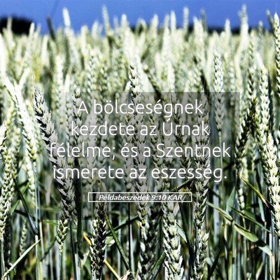 Picture 05 - Példabeszédek 9:10 KAR - A bölcseségnek kezdete az Úrnak félelme; és - Bible Verse Picture