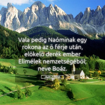 Picture 05 - Ruth 2:1 KAR - Vala pedig Naóminak egy rokona az õ férje - Bible Verse Picture
