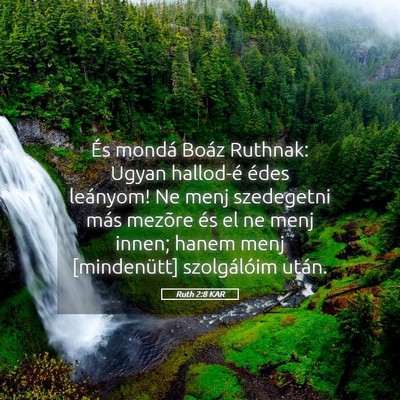 Picture 05 - Ruth 2:8 KAR - És mondá Boáz Ruthnak: Ugyan hallod-é édes - Bible Verse Picture