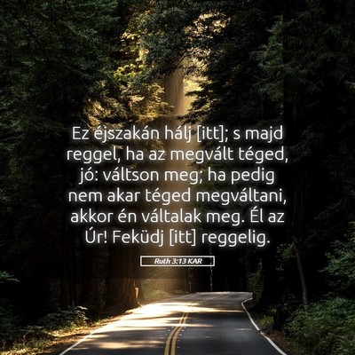 Picture 05 - Ruth 3:13 KAR - Ez éjszakán hálj [itt]; s majd reggel, ha az - Bible Verse Picture