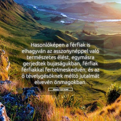 Picture 05 - Róma 1:27 KAR - Hasonlóképen a férfiak is elhagyván az - Bible Verse Picture