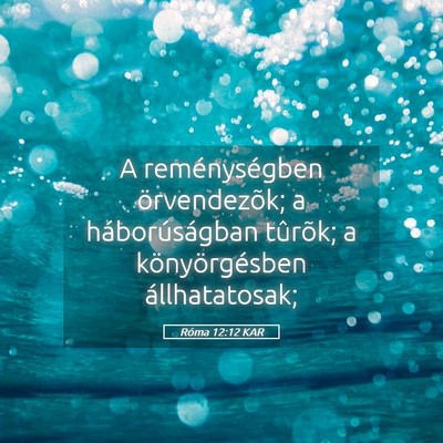 Picture 05 - Róma 12:12 KAR - A reménységben örvendezõk; a háborúságban - Bible Verse Picture