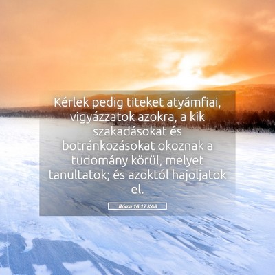 Picture 05 - Róma 16:17 KAR - Kérlek pedig titeket atyámfiai, vigyázzatok - Bible Verse Picture