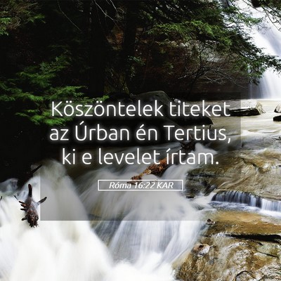 Picture 05 - Róma 16:22 KAR - Köszöntelek titeket az Úrban én Tertius, ki e - Bible Verse Picture