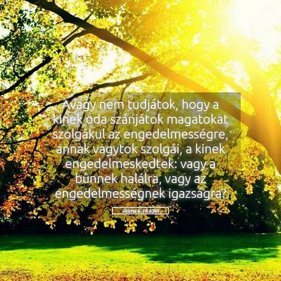 Picture 05 - Róma 6:16 KAR - Avagy nem tudjátok, hogy a kinek oda szánjátok - Bible Verse Picture