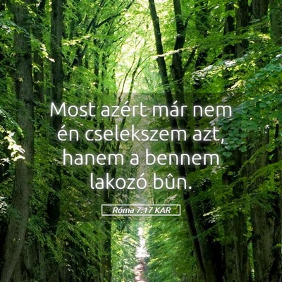 Picture 05 - Róma 7:17 KAR - Most azért már nem én cselekszem azt, hanem a - Bible Verse Picture