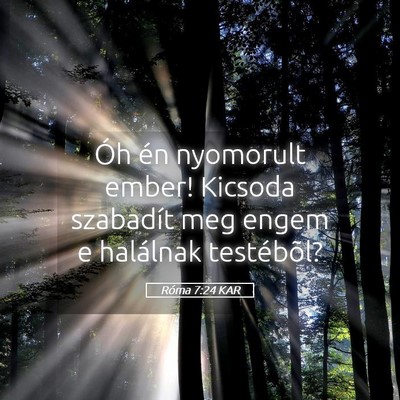 Picture 05 - Róma 7:24 KAR - Óh én nyomorult ember! Kicsoda szabadít meg - Bible Verse Picture