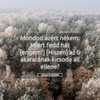 Picture 05 - Róma 9:19 KAR - Mondod azért nékem: Miért fedd hát [engem?] - Bible Verse Picture