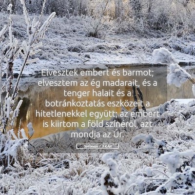 Picture 05 - Sofóniás 1:3 KAR - Elvesztek embert és barmot; elvesztem az ég - Bible Verse Picture