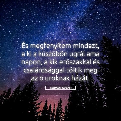 Picture 05 - Sofóniás 1:9 KAR - És megfenyítem mindazt, a ki a küszöbön - Bible Verse Picture