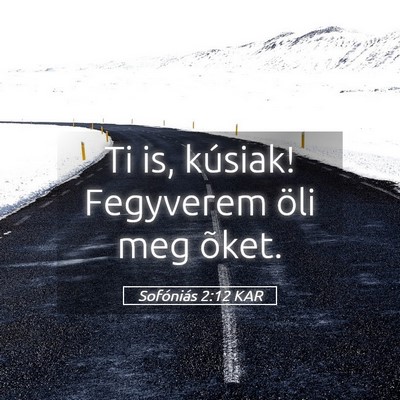 Picture 05 - Sofóniás 2:12 KAR - Ti is, kúsiak! Fegyverem öli meg - Bible Verse Picture