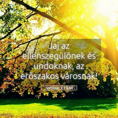 Picture 05 - Sofóniás 3:1 KAR - Jaj az ellenszegülõnek és undoknak, az - Bible Verse Picture