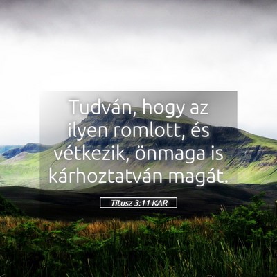 Picture 05 - Titusz 3:11 KAR - Tudván, hogy az ilyen romlott, és vétkezik, - Bible Verse Picture
