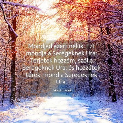 Picture 05 - Zakariás 1:3 KAR - Mondjad azért nékik: Ezt mondja a Seregeknek - Bible Verse Picture