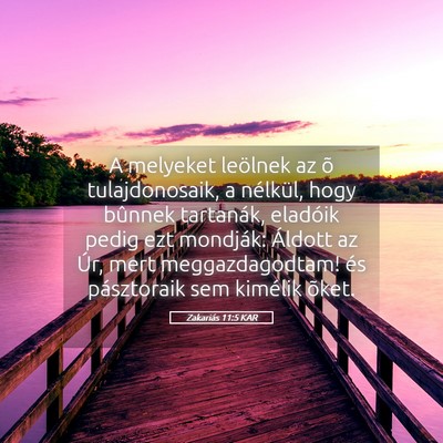 Picture 05 - Zakariás 11:5 KAR - A melyeket leölnek az õ tulajdonosaik, a - Bible Verse Picture