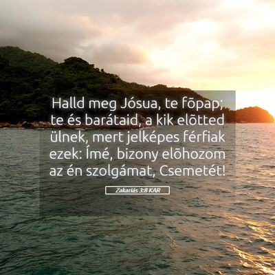 Picture 05 - Zakariás 3:8 KAR - Halld meg Jósua, te fõpap; te és barátaid, a - Bible Verse Picture