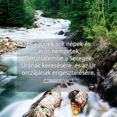 Picture 05 - Zakariás 8:22 KAR - És eljõnek sok népek és erõs nemzetek - Bible Verse Picture