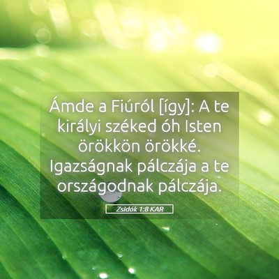 Picture 05 - Zsidók 1:8 KAR - Ámde a Fiúról [így]: A te királyi széked - Bible Verse Picture