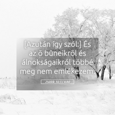 Picture 05 - Zsidók 10:17 KAR - [Azután így szól:] És az õ bûneikrõl és - Bible Verse Picture