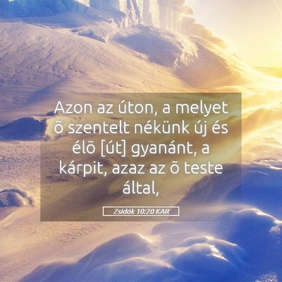 Picture 05 - Zsidók 10:20 KAR - Azon az úton, a melyet õ szentelt nékünk új - Bible Verse Picture